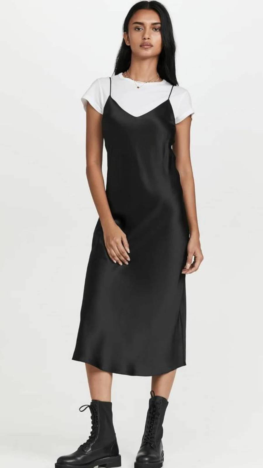 DANNIJO Women's Midi Slip Dress - Elegant Sleeveless Vintage Style for Casual and Evening Wear