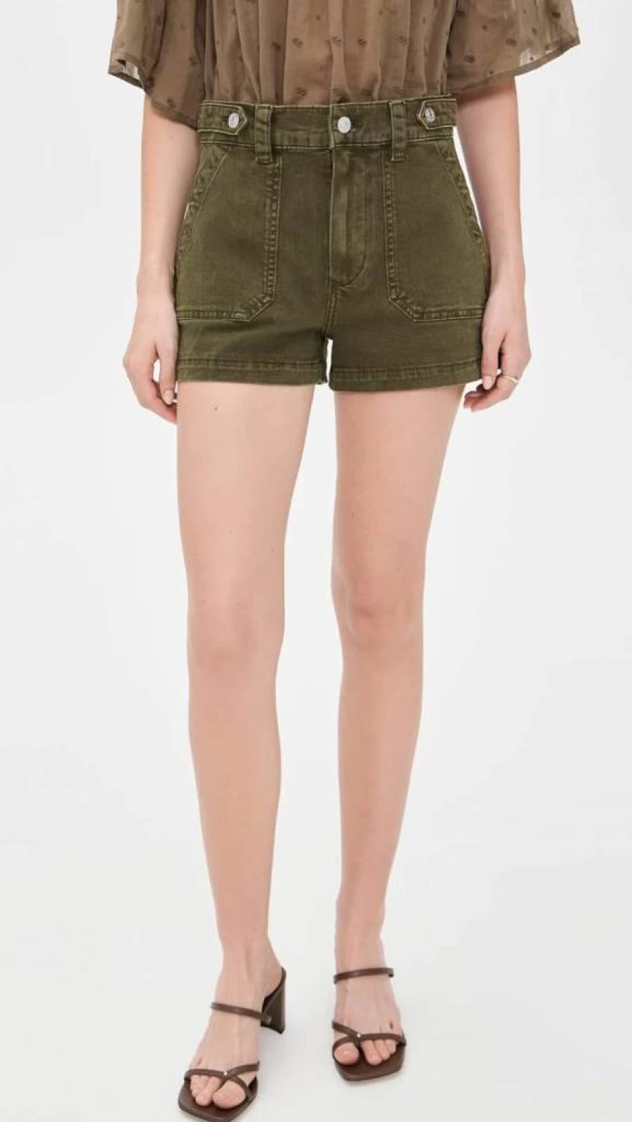 PAIGE Women's Anessa High-Waisted Denim Shorts - Classic Fit Distressed Style