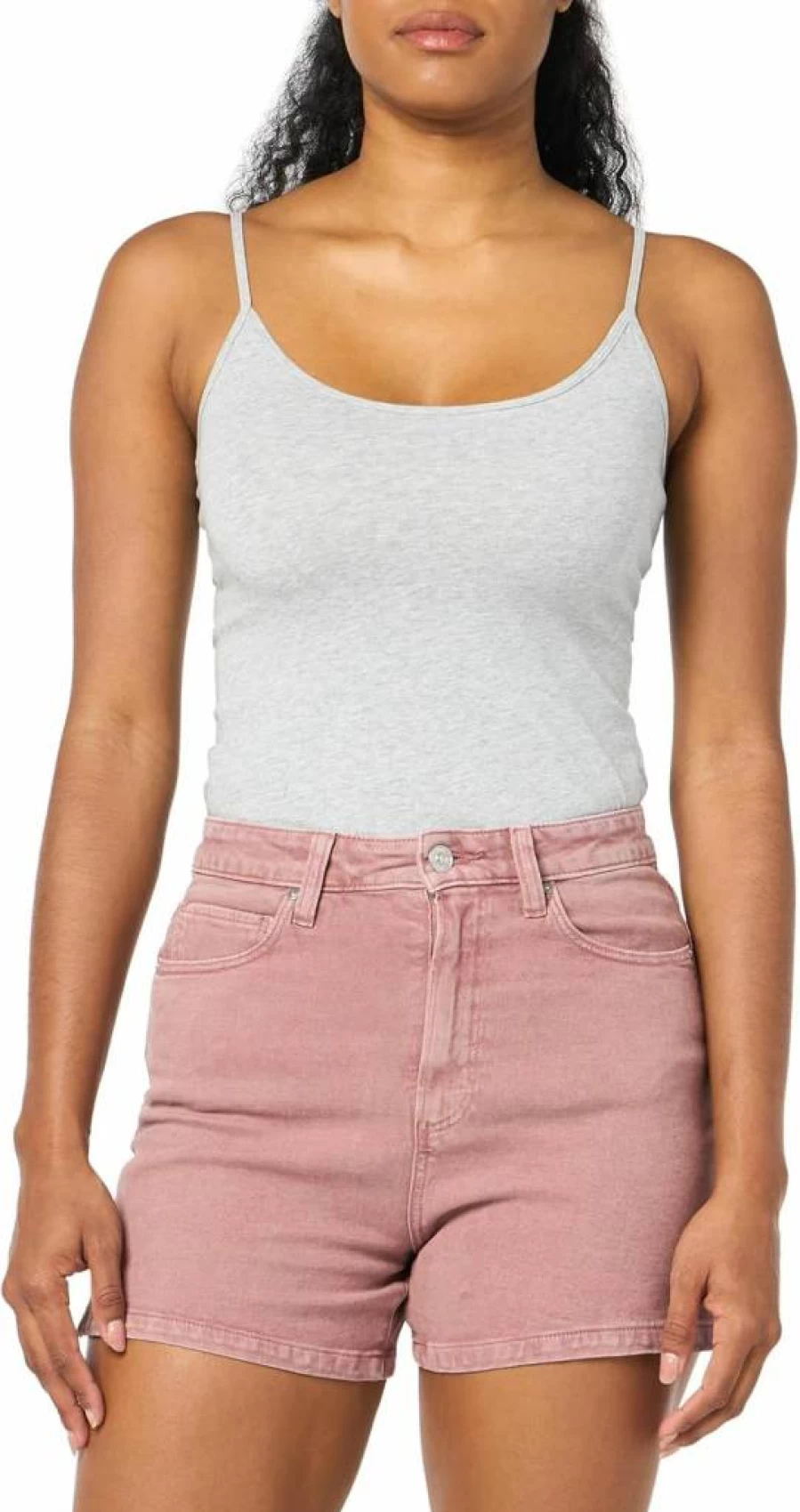 PAIGE Women's Dani High-Rise Denim Shorts - Classic Fit Distressed Blue Jeans Shorts