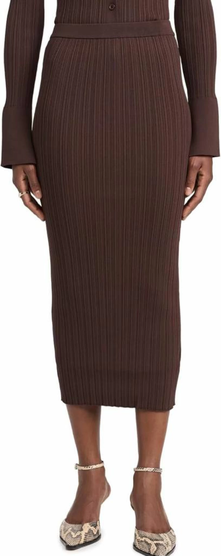 WAYF Women's Midi Skirt - Stylish Flowy A-Line Skirt for Women