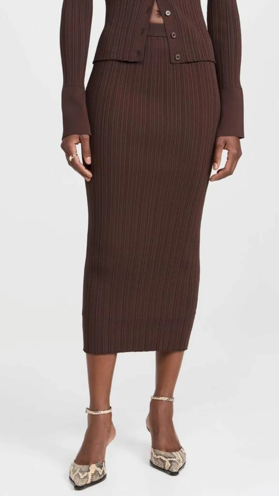 WAYF Women's Midi Skirt - Stylish Flowy A-Line Skirt for Women