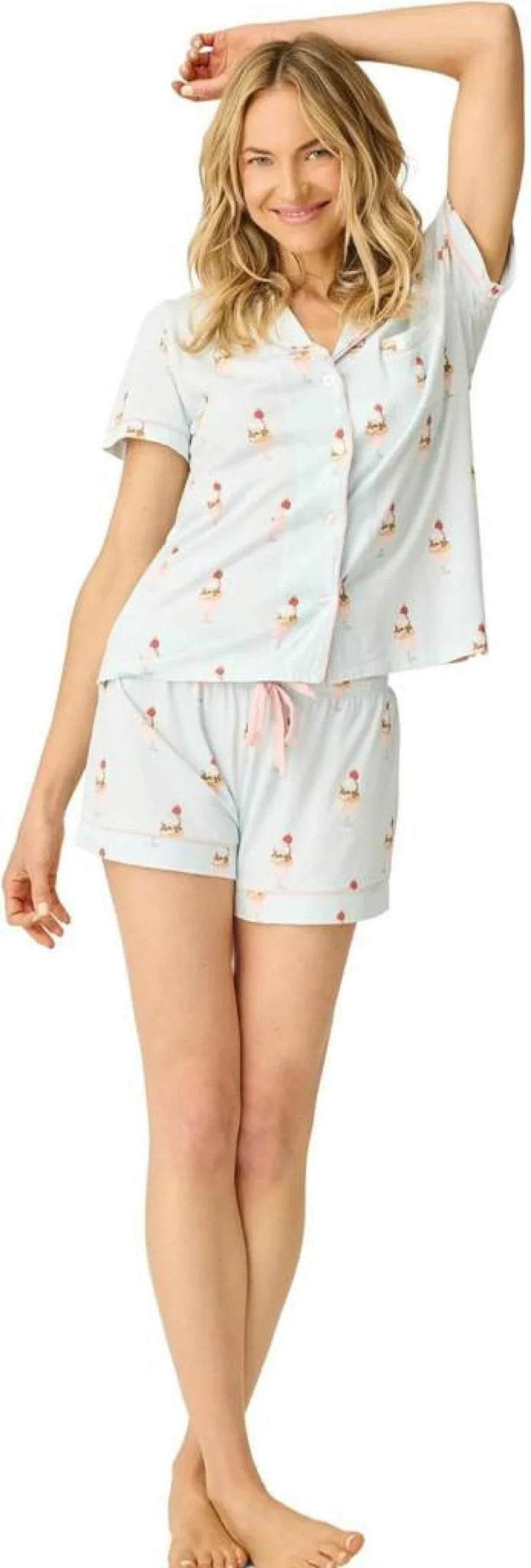 PJ Salvage Women's Sundae Best Collection Notch Collar Pajama Set - Cozy Sleepwear & Loungewear