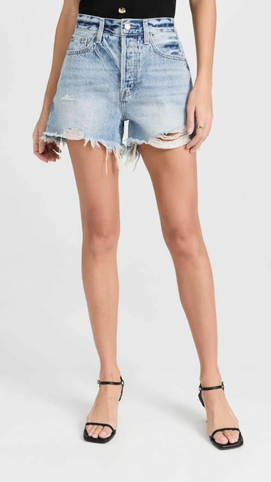 Pistola Denim Women's Nova High-Waisted Distressed Denim Shorts