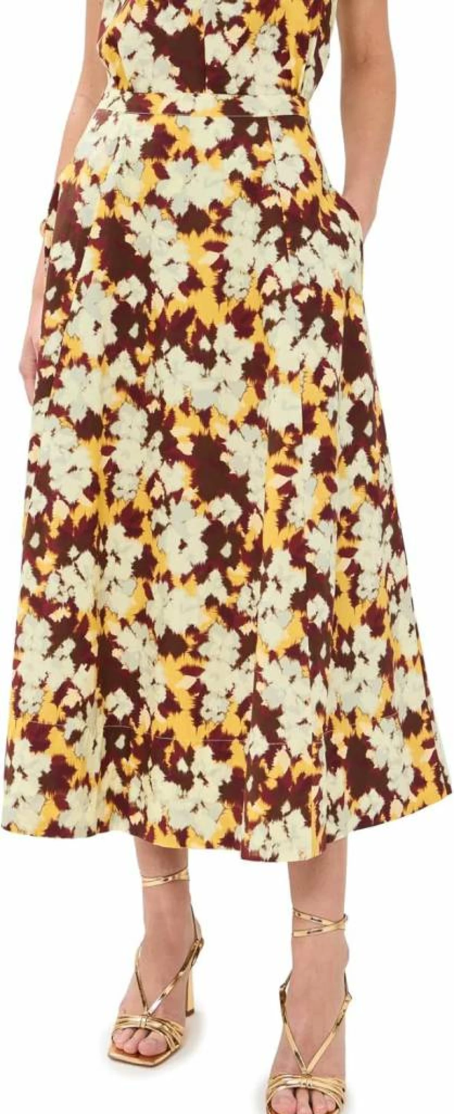Ulla Johnson Women's Vianne Skirt - Floral Printed Midi Skirt - Boho Chic Style
