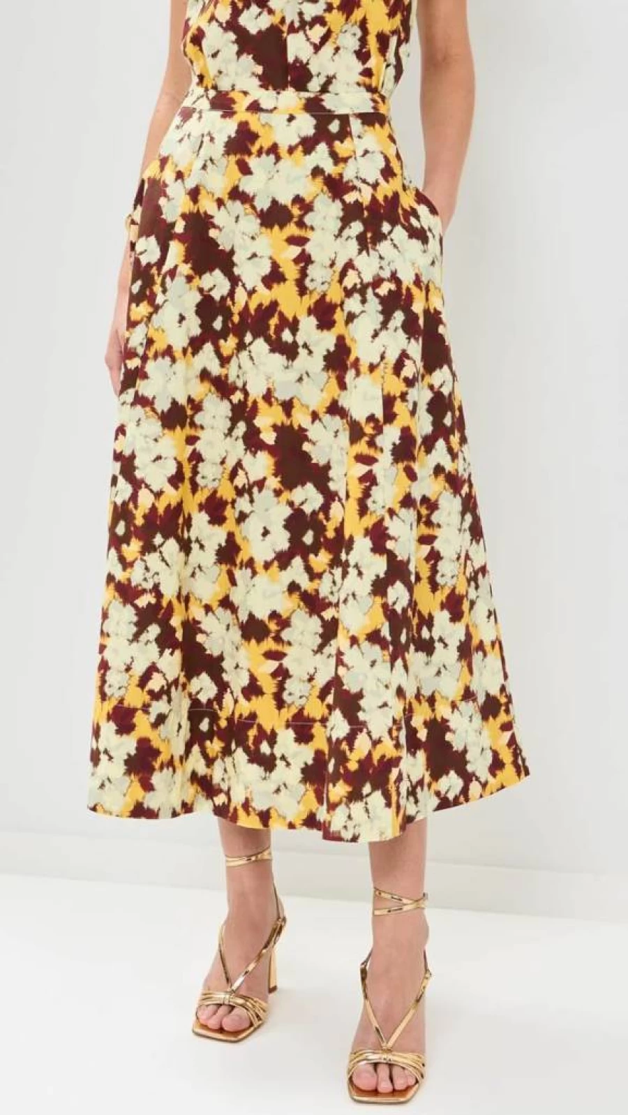 Ulla Johnson Women's Vianne Skirt - Floral Printed Midi Skirt - Boho Chic Style