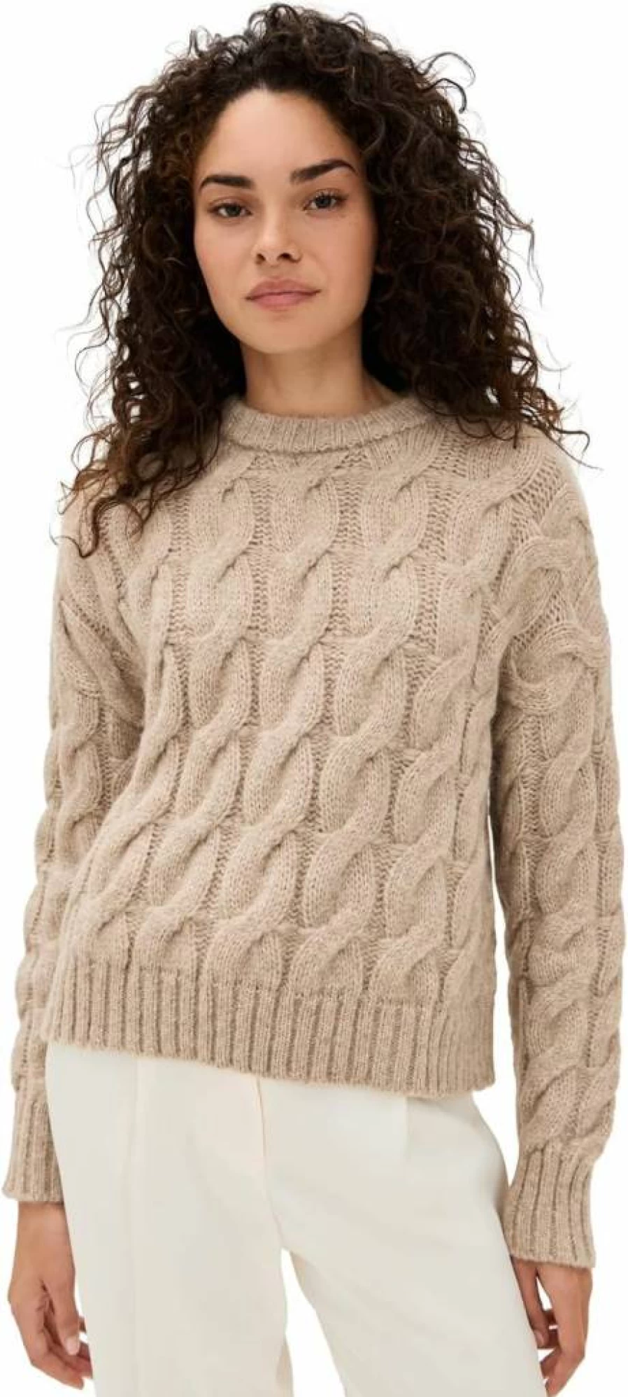 Jenni Kayne Women's Cable Knit Serena Crewneck Sweater