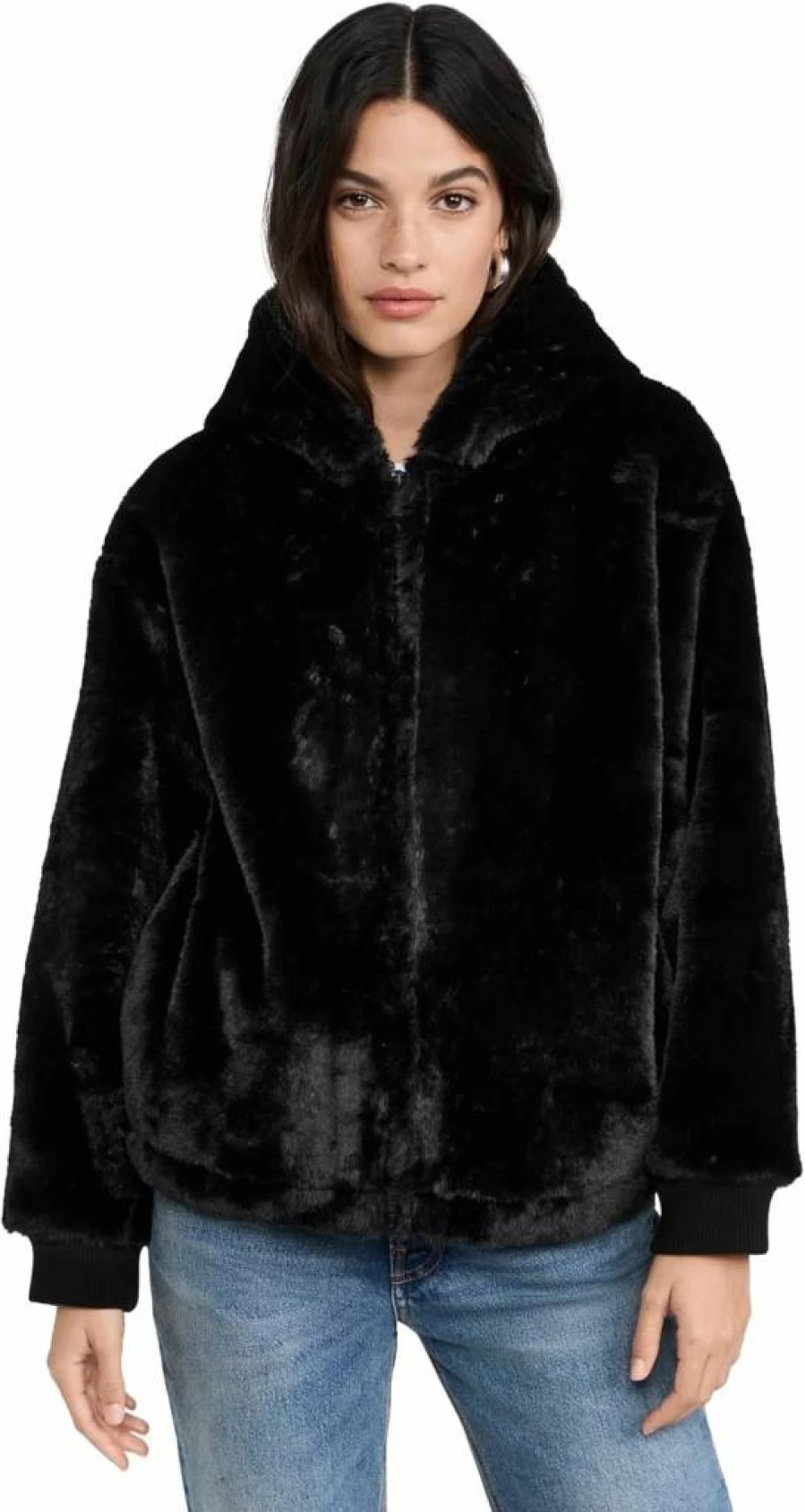 Splendid Women's Mikki Faux Fur Bomber Jacket – Cozy Winter Outerwear