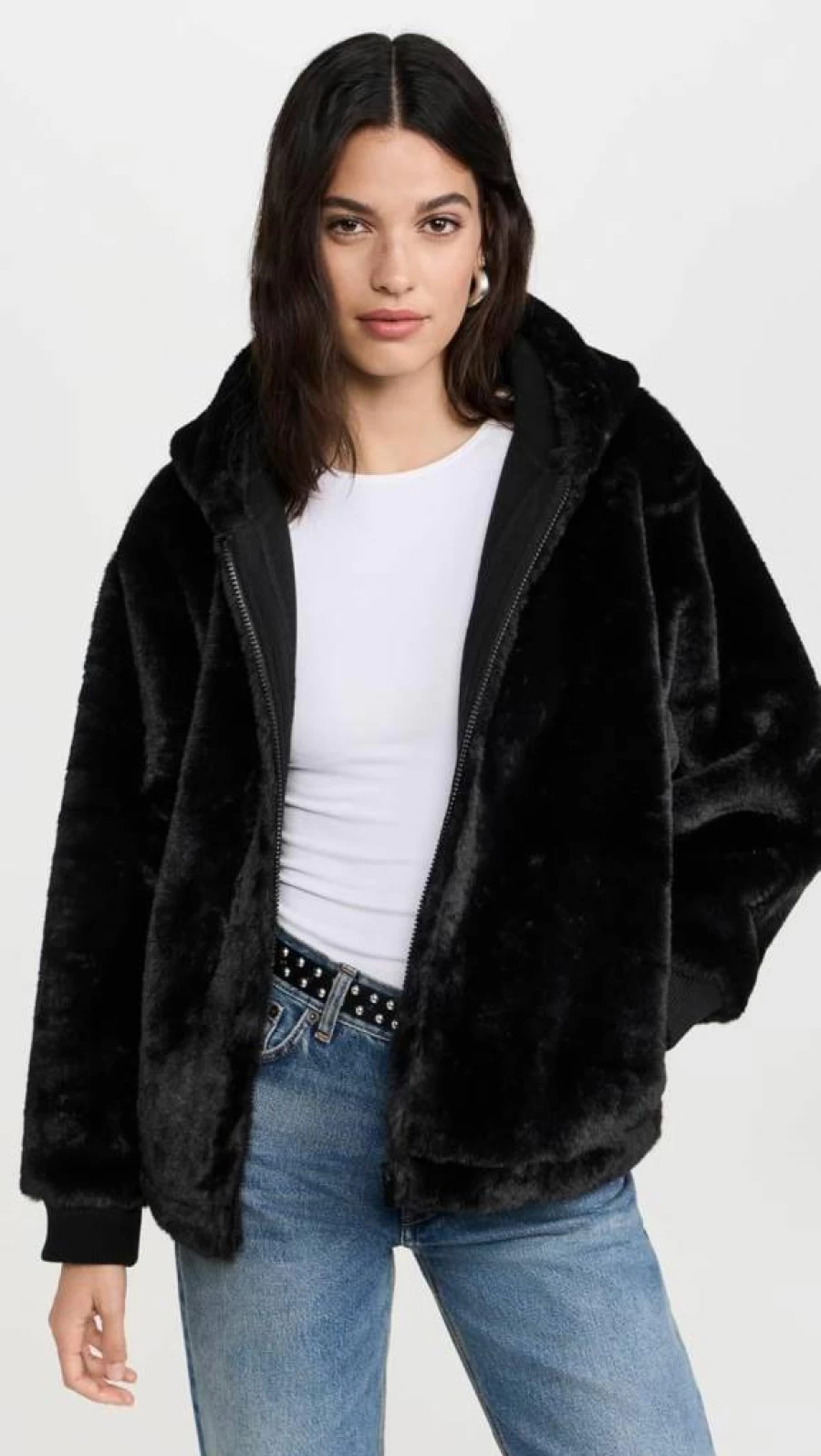 Splendid Women's Mikki Faux Fur Bomber Jacket – Cozy Winter Outerwear