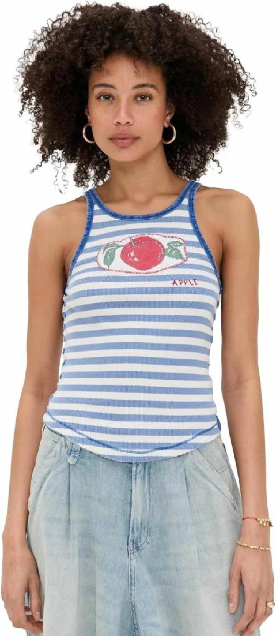 Free Women's Graphic Print Ringer T-Shirt by Free People - Vintage Inspired Only One Tee