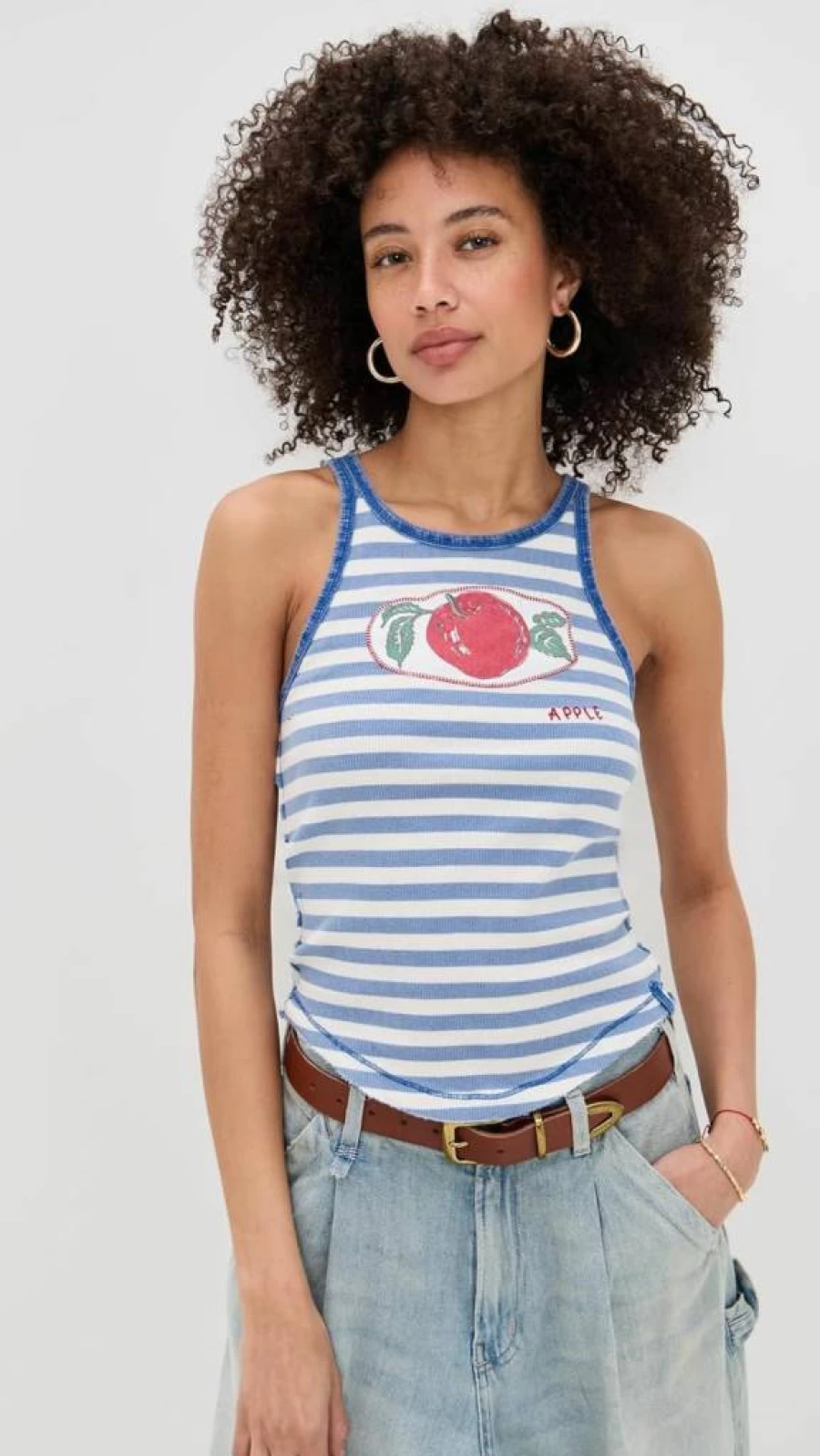 Free Women's Graphic Print Ringer T-Shirt by Free People - Vintage Inspired Only One Tee
