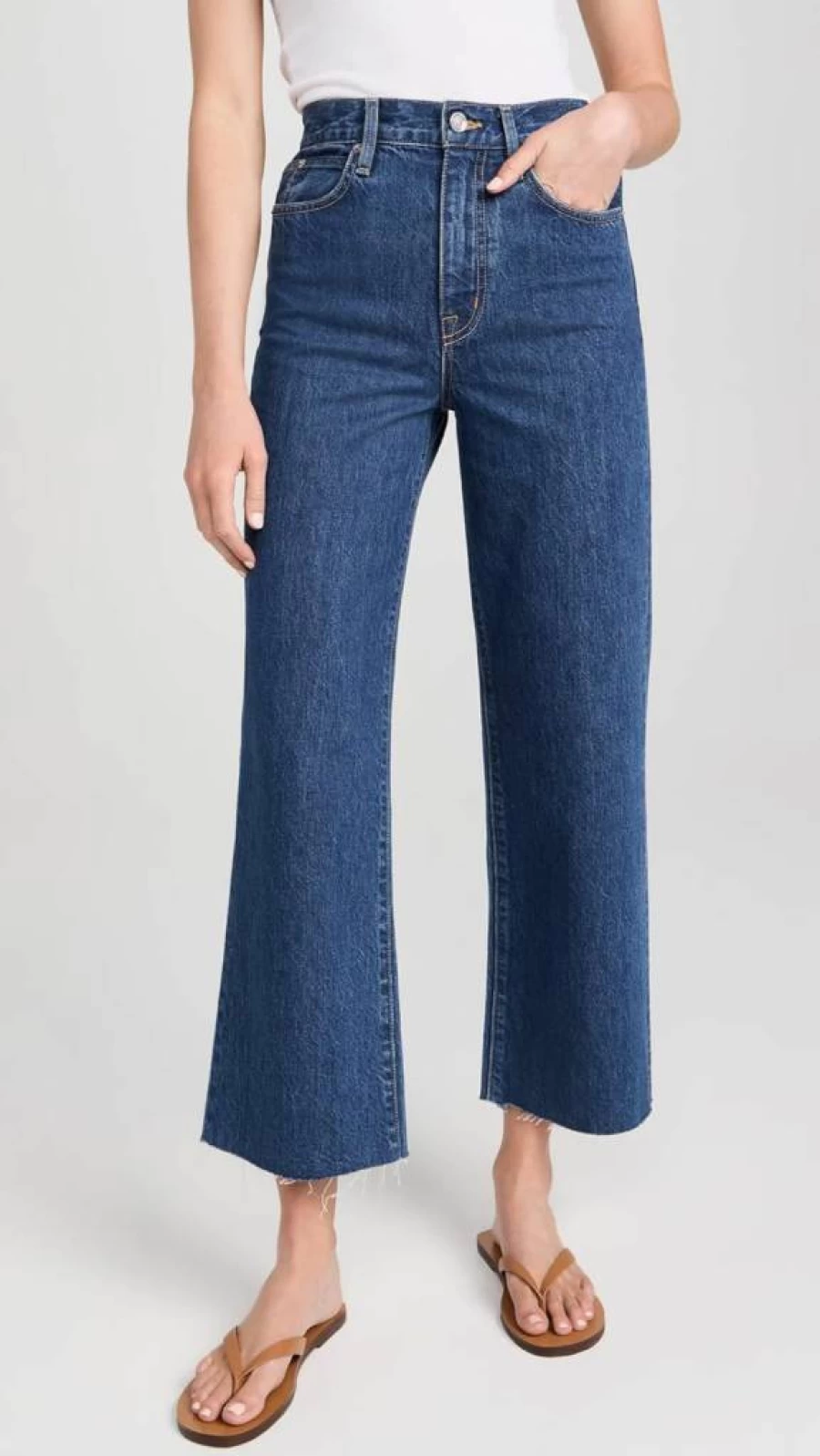 SLVRLAKE Women's Grace Crop Jeans - High Waisted Slim Fit Denim for Women