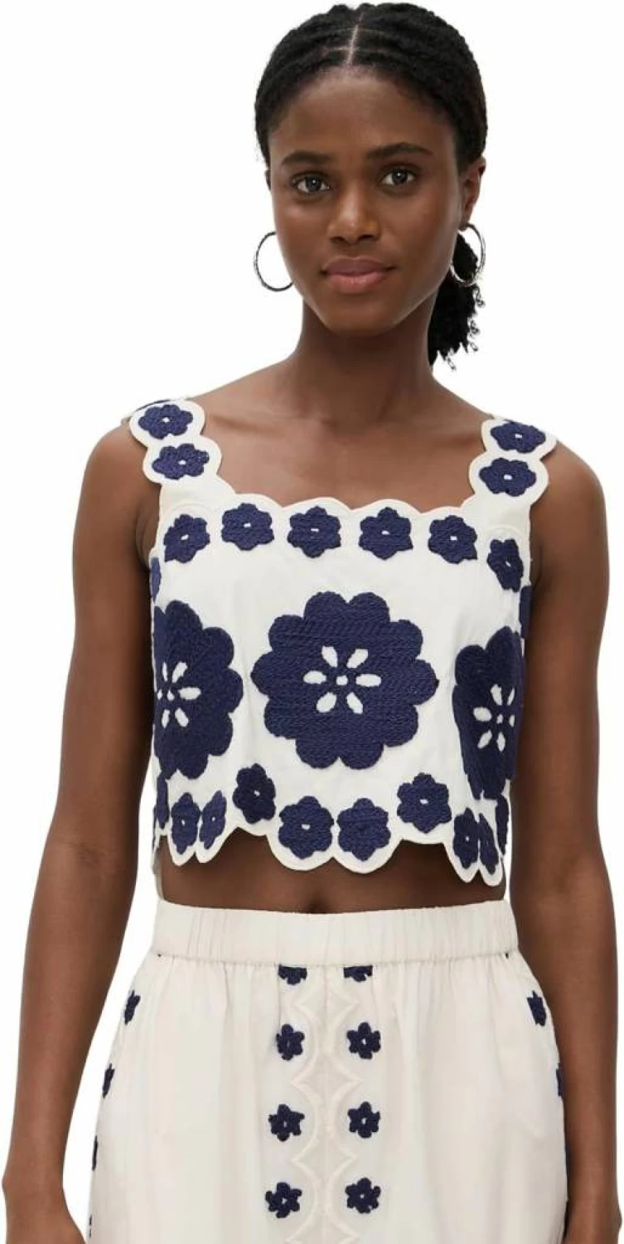 Sea Women's Catrine Floral Applique Sleeveless Blouse