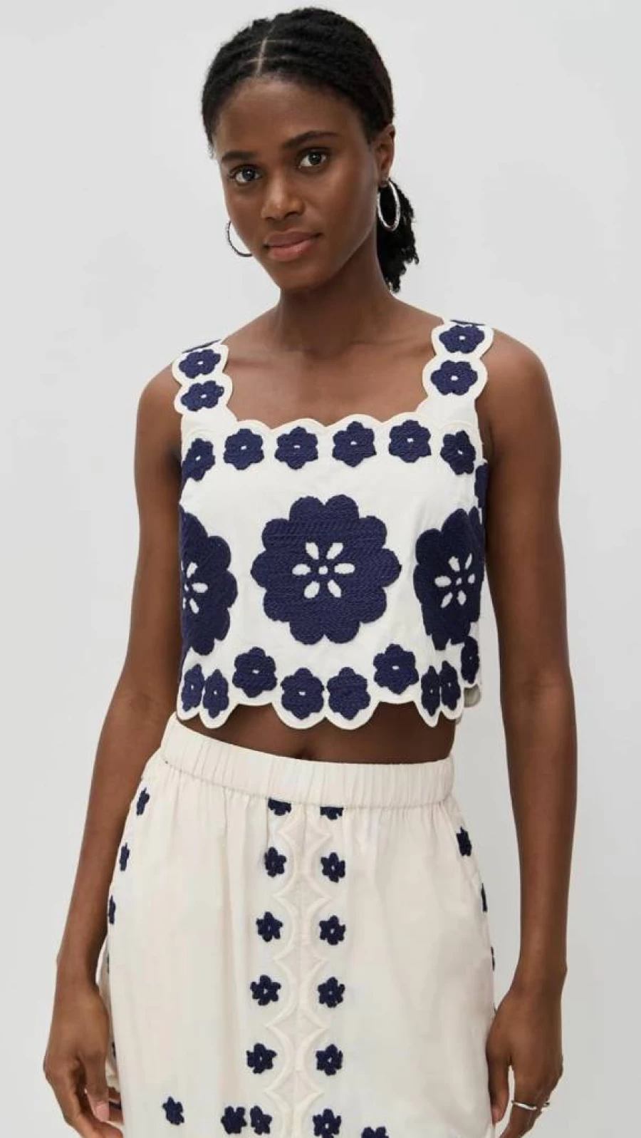 Sea Women's Catrine Floral Applique Sleeveless Blouse