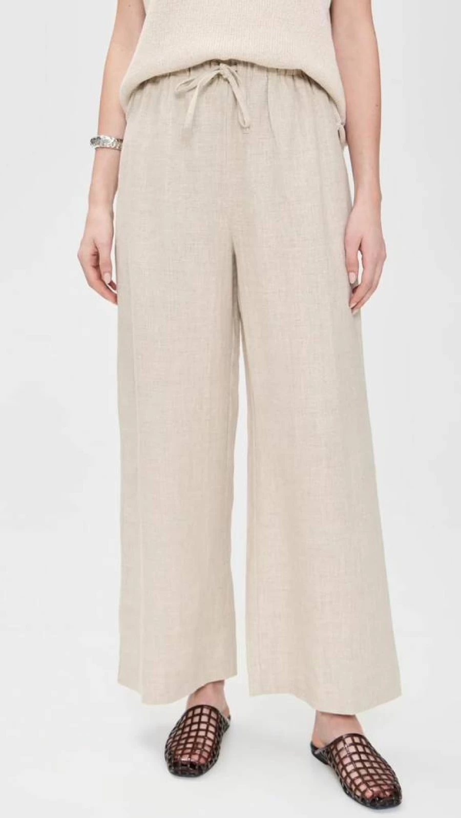 FAITHFULL THE BRAND Women's Jones High-Rise Wide-Leg Pants - Boho Chic Linen Trousers for Women