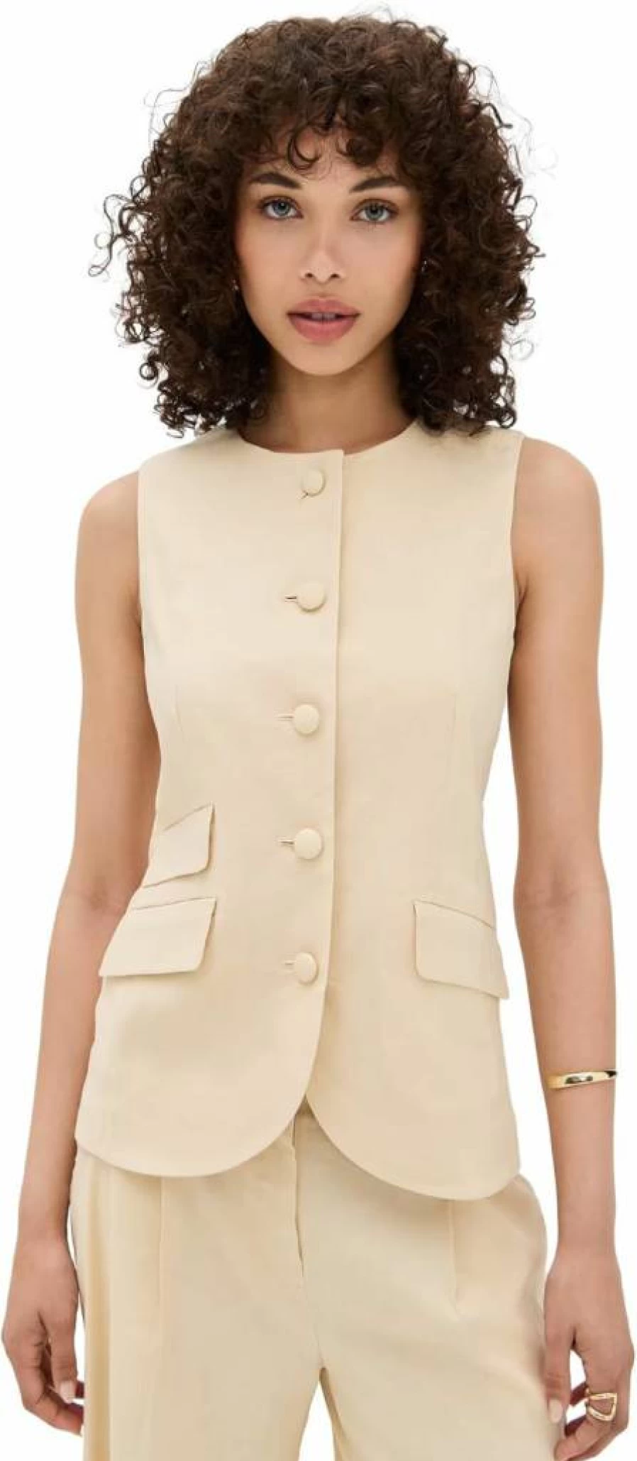 Rag & Bone Women's Slade Crew Linen Vest | Lightweight Summer Top | Casual Comfort Fit