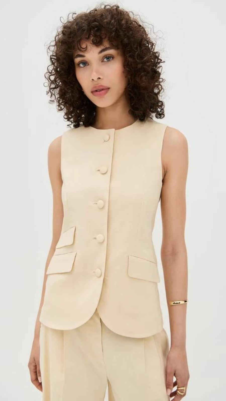 Rag & Bone Women's Slade Crew Linen Vest | Lightweight Summer Top | Casual Comfort Fit