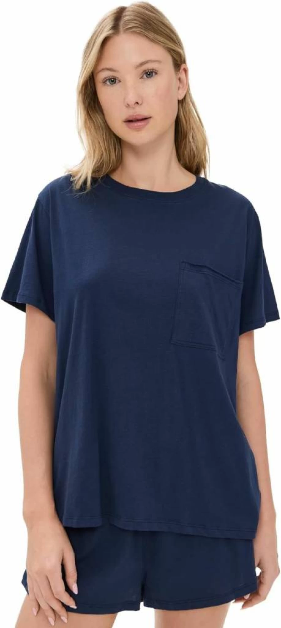 Lunya Women's Organic Pima Cotton Sleepwear Set - Short Sleeve Tee & Shorts