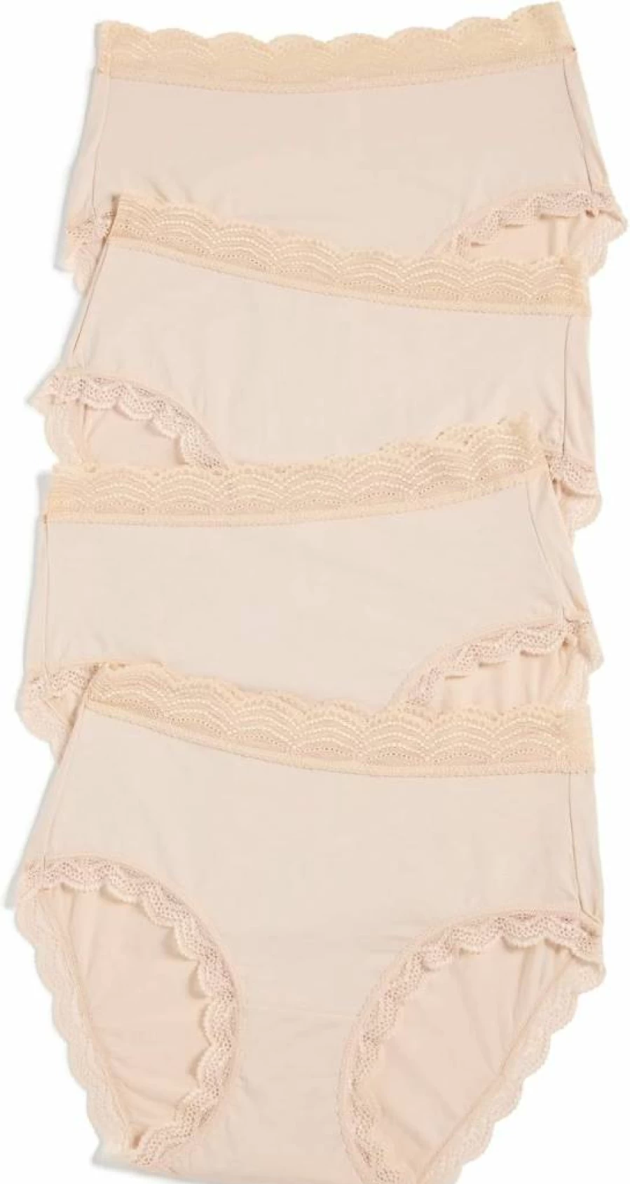 Stripe & Stare Women's High Rise Cotton Knickers 4-Pack - Soft Breathable Underwear Multipack