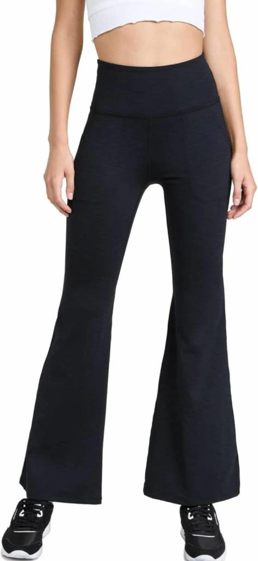 Beyond Yoga Women's High-Waisted Flare Yoga Pants - Soft Heather Ribbed Fabric for All-Day Comfort & Stretch