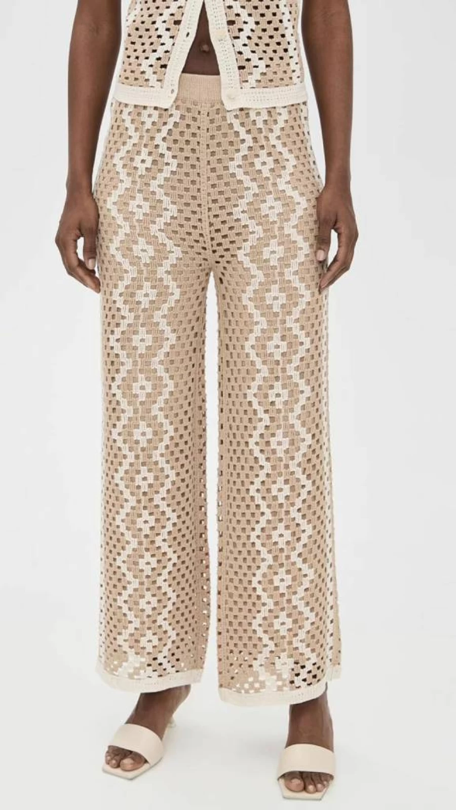 Z SUPPLY Women's Loma Crochet Pants | Boho Chic Handmade Cotton Summer Beach Trousers