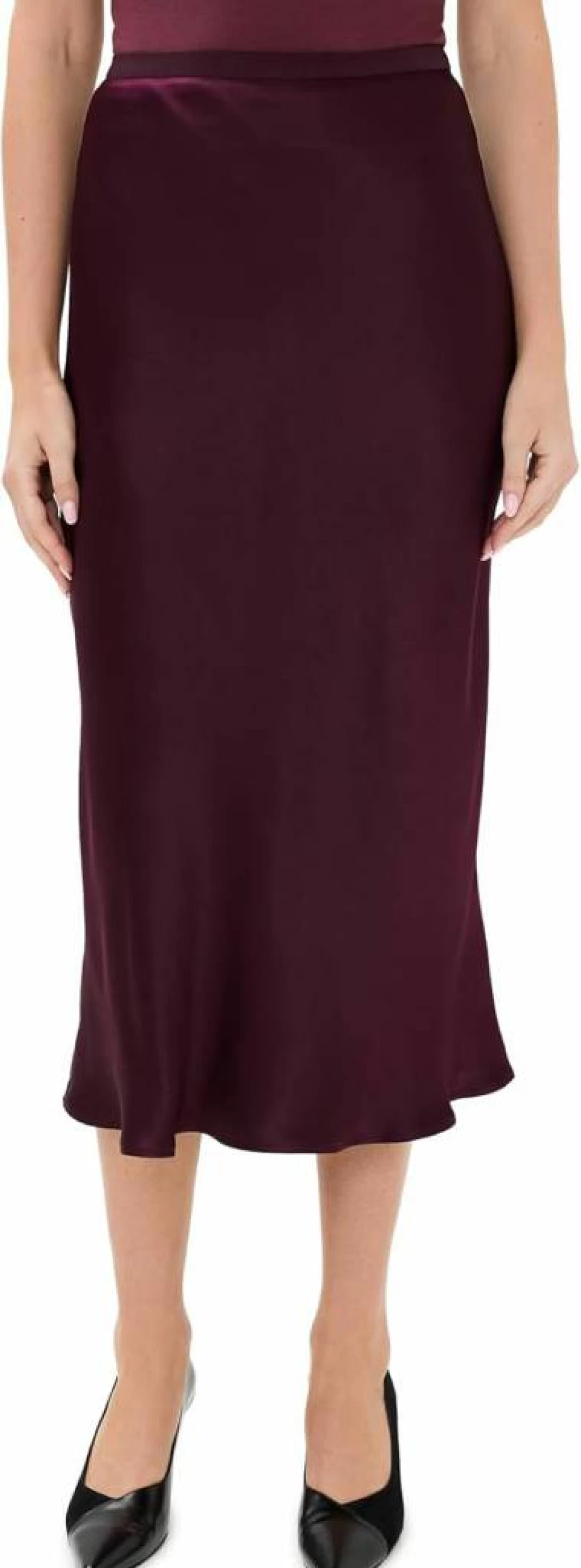 ANINE BING Women's Silk Slip Skirt - Elegant Satin Midi Skirt for Women