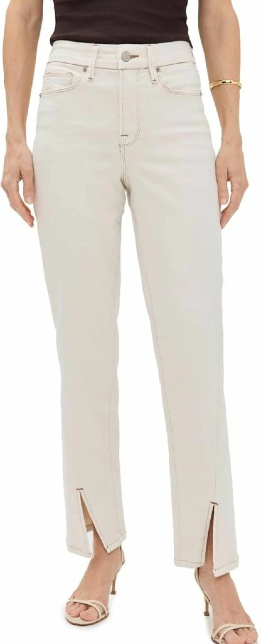 Good American Petite Straight Leg Black Jeans - Soft-Tech Stretch Denim for Women