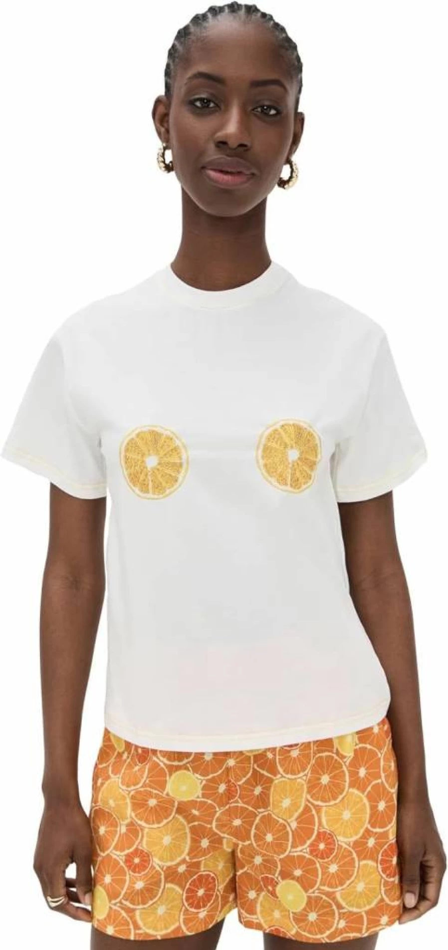 Never Fully Dressed Women's Orange T-Shirt - Stylish Casual Short Sleeve Top