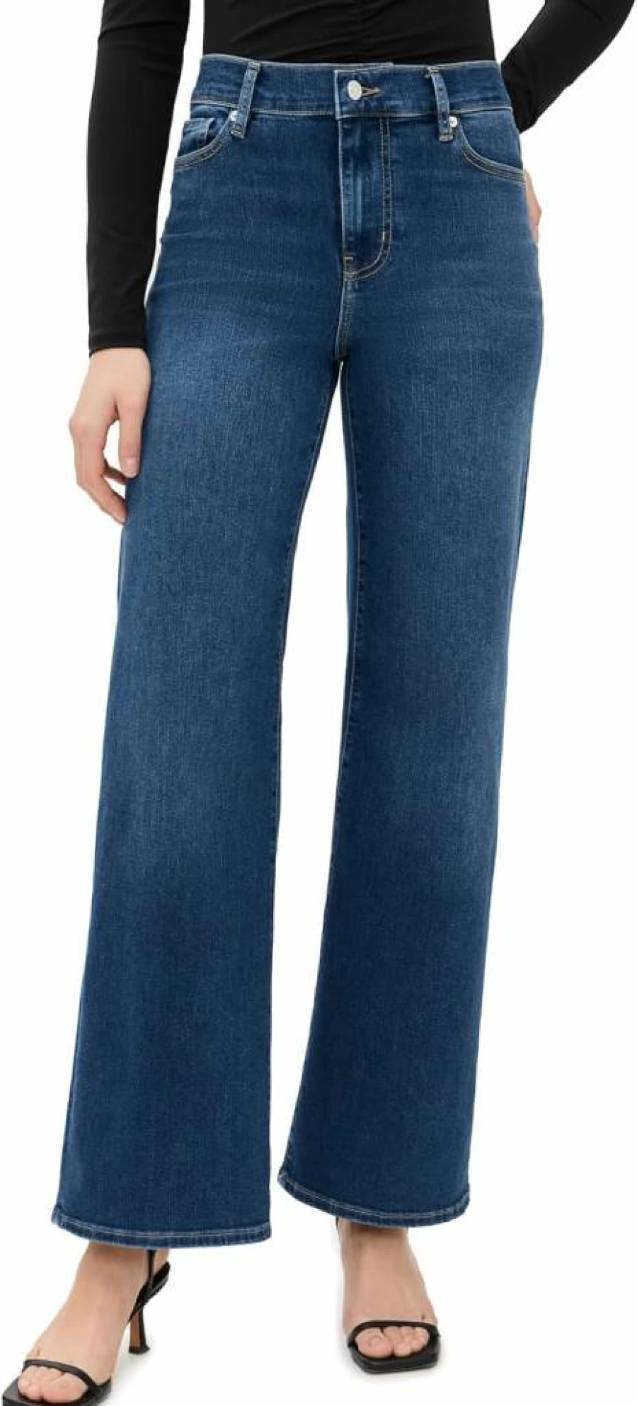 FRAME Women's High-Waisted Slim Fit Palazzo Jeans - Stretch Denim for Comfort & Style