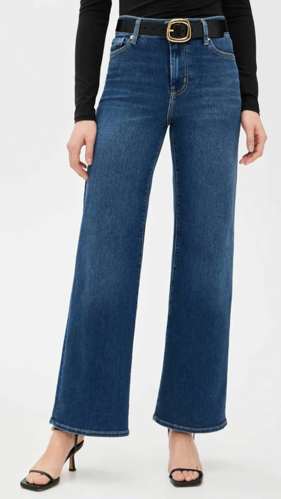 FRAME Women's High-Waisted Slim Fit Palazzo Jeans - Stretch Denim for Comfort & Style