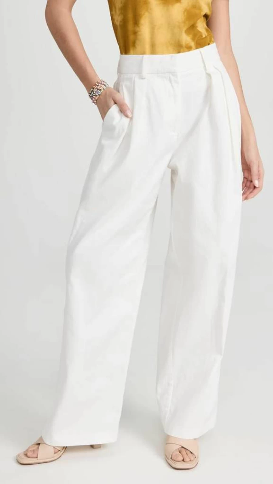 STAUD Women's Luisa High-Waisted Wide-Leg Pants - Elegant Tailored Trousers for Women