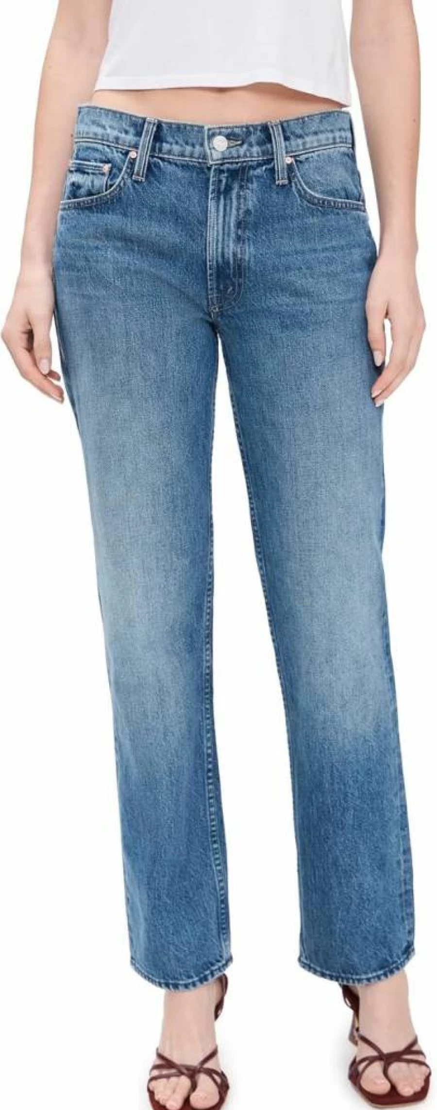 MOTHER Women's The Hot Rod High-Waisted Hover Jeans - Stretch Denim Skinny Fit