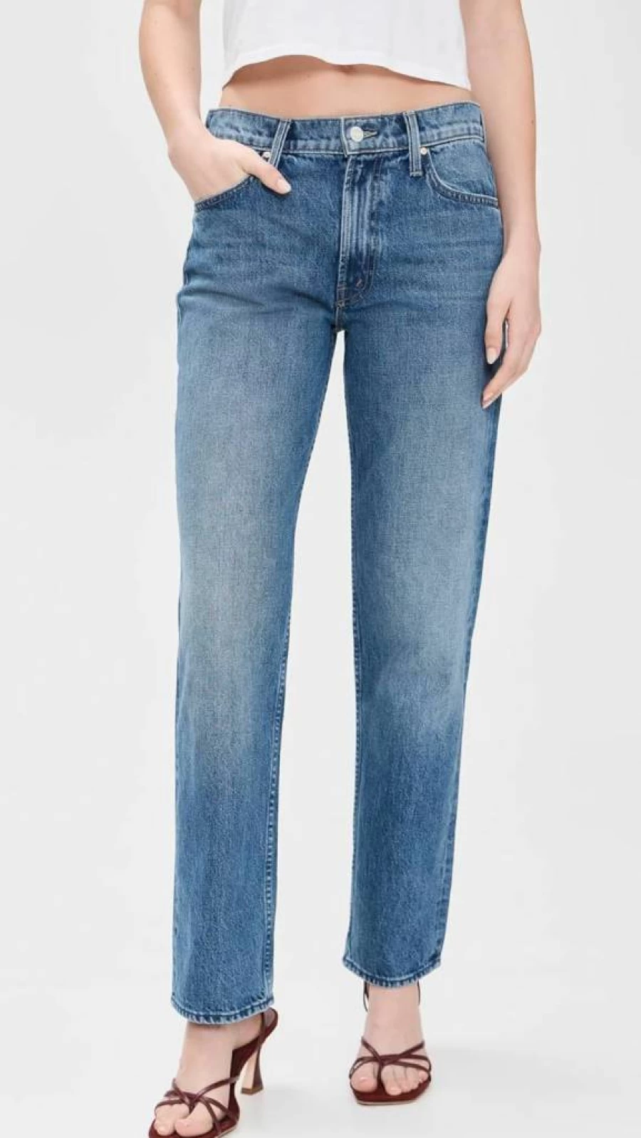 MOTHER Women's The Hot Rod High-Waisted Hover Jeans - Stretch Denim Skinny Fit