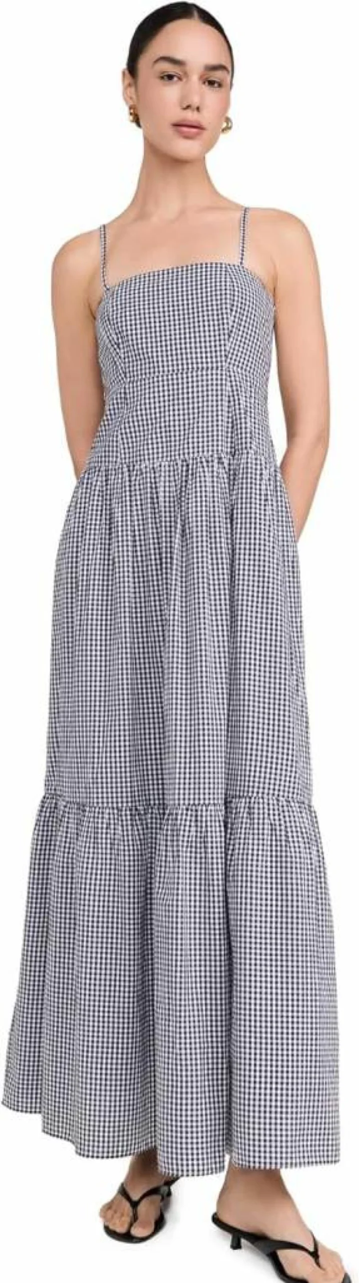 Playa Lucila Women's Square Neck Maxi Dress - Elegant Long Summer Beach Dress with Flowy Fabric