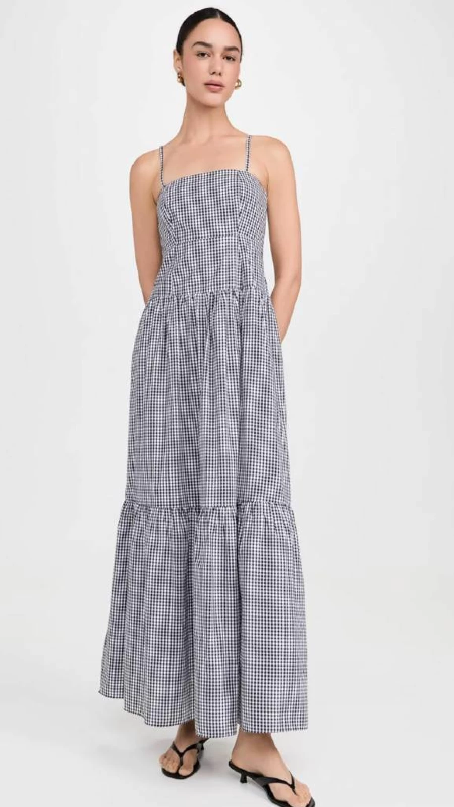 Playa Lucila Women's Square Neck Maxi Dress - Elegant Long Summer Beach Dress with Flowy Fabric
