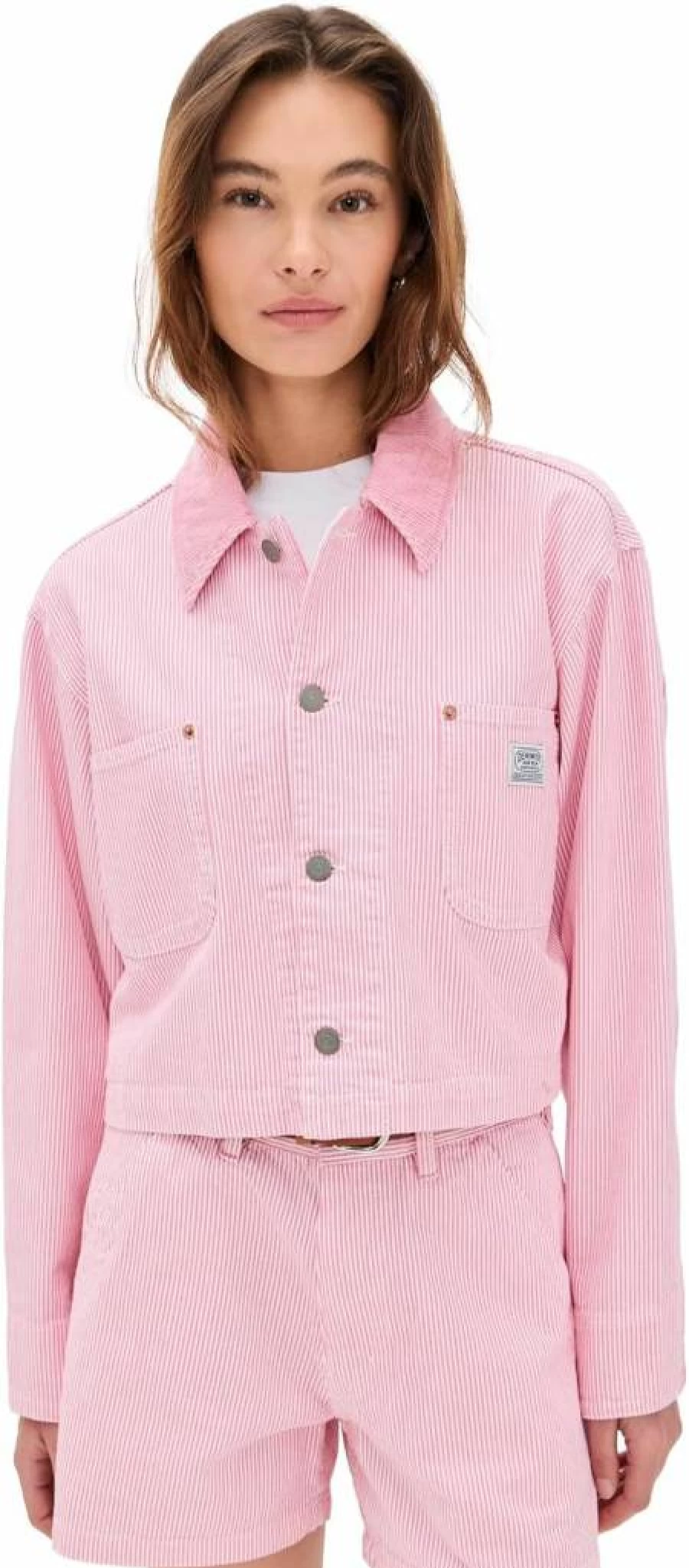 Denimist Women's Cropped Denim Jacket - Stylish Short Chore Coat for Women