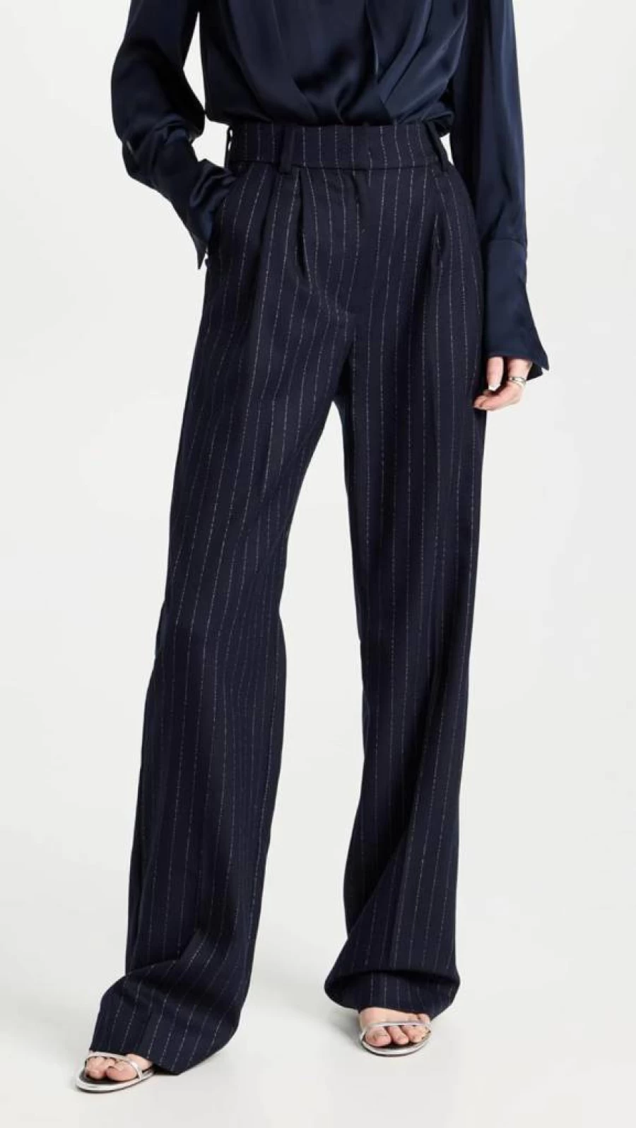 Favorite Daughter Women's High-Waisted Wide-Leg Pants - Classic Black Casual Trousers for Everyday Wear
