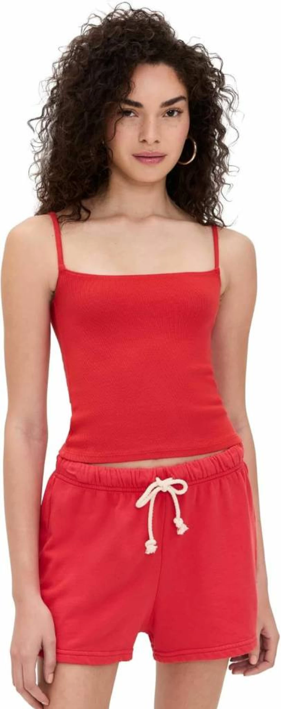 PerfectWhiteTee Women's Lucile Ribbed Slim Fit Tank Top - Soft Stretch Camisole for Women