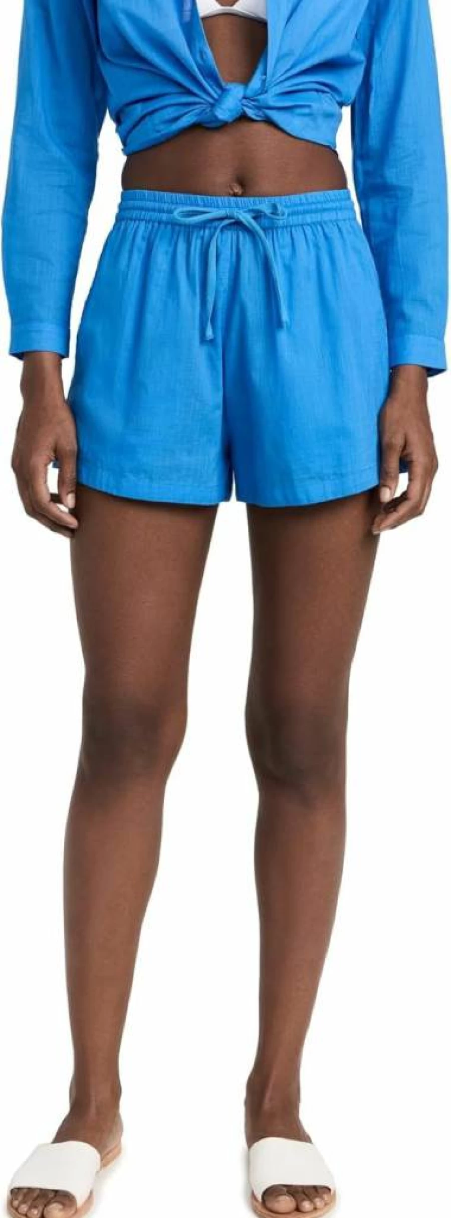 Playa Lucila Women's High-Waisted Cotton Shorts - Breathable Summer Casual Shorts with Pockets