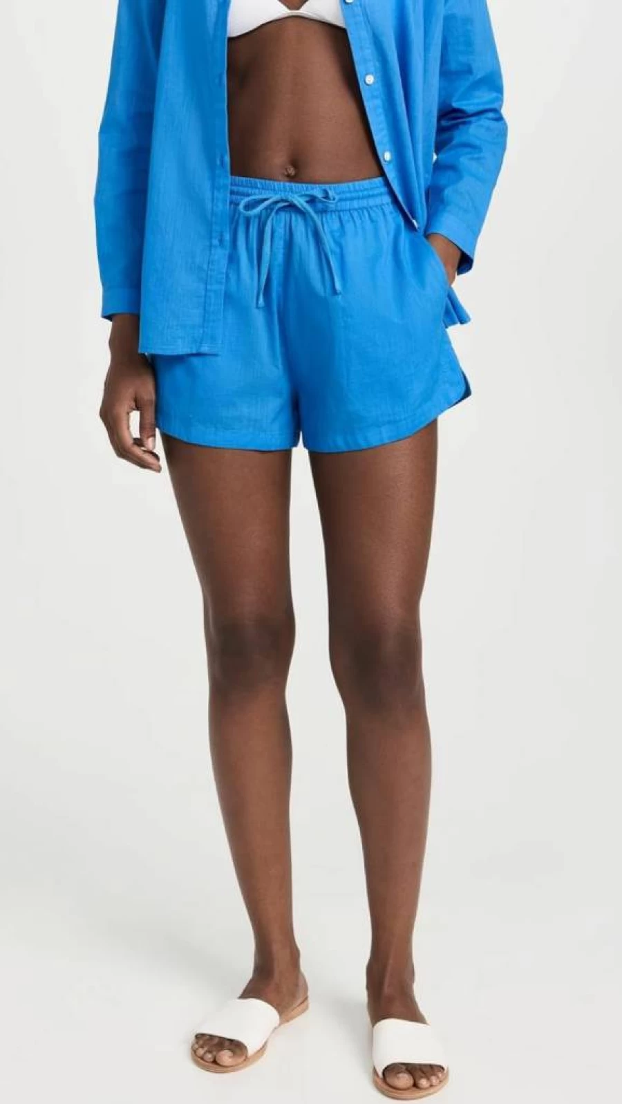 Playa Lucila Women's High-Waisted Cotton Shorts - Breathable Summer Casual Shorts with Pockets