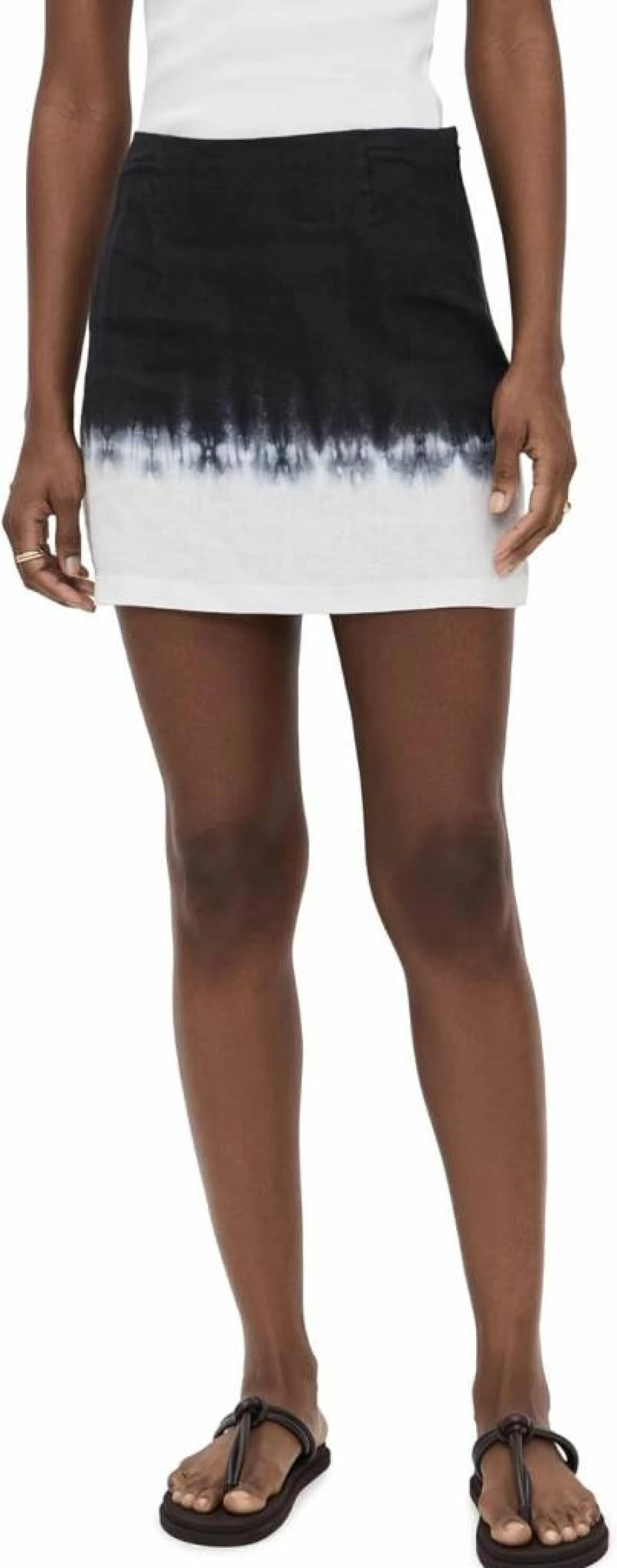 STAUD Brava Linen Skirt for Women - High-Waisted A-Line Summer Skirt