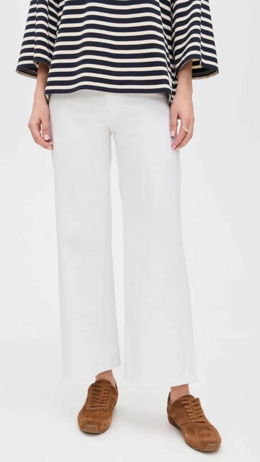 DL1961 Women's Hepburn Wide Leg Mid Rise Ankle Jeans - High Waisted Stretch Denim Pants for Women