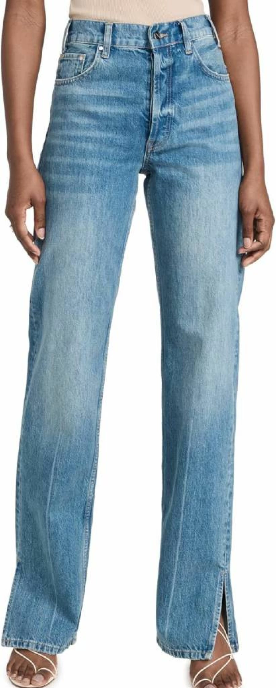 ANINE BING Women's Roy High-Rise Slim Fit Jeans - Premium Denim Pants for Women