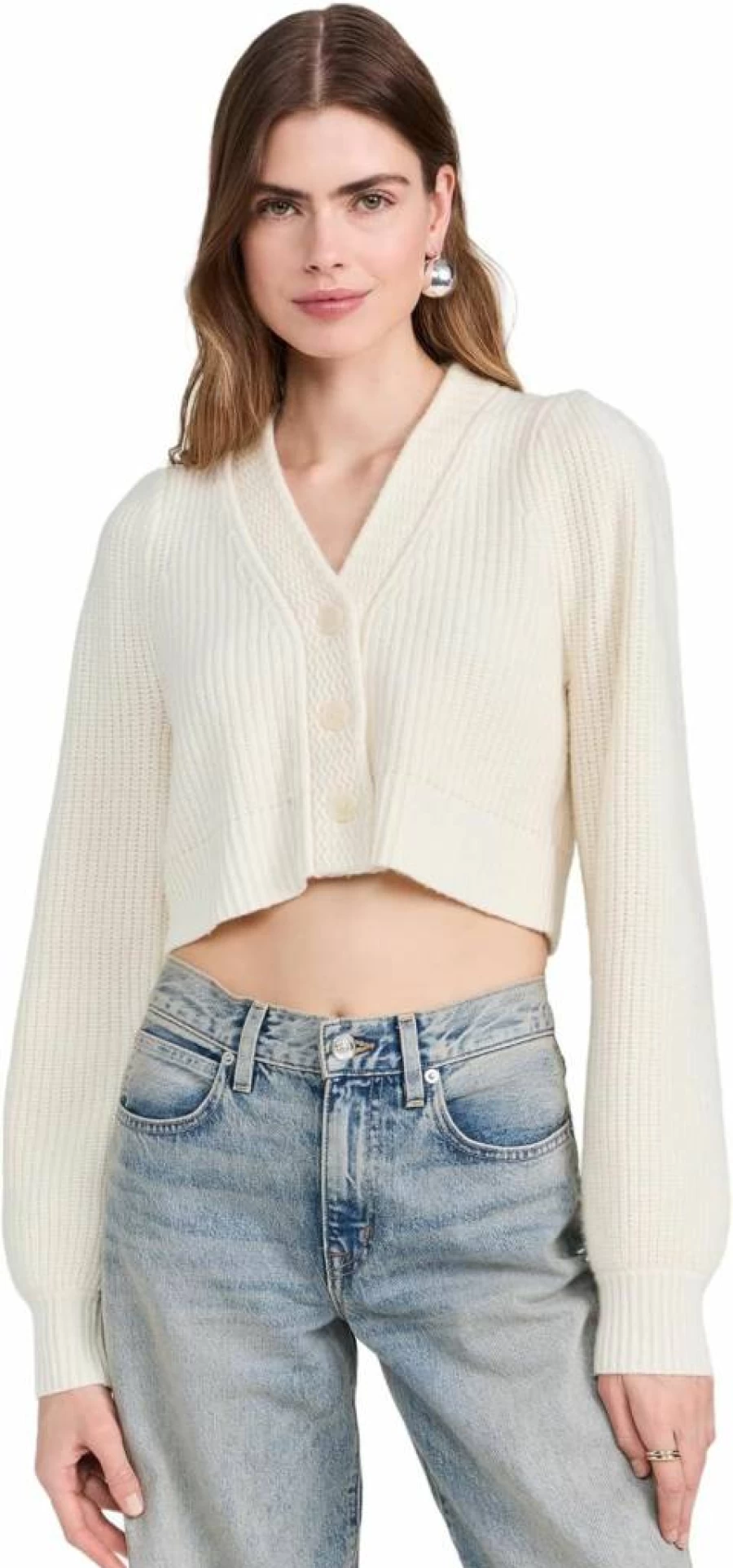 LOVESHACKFANCY Women's Avignon Cropped Cardigan Sweater