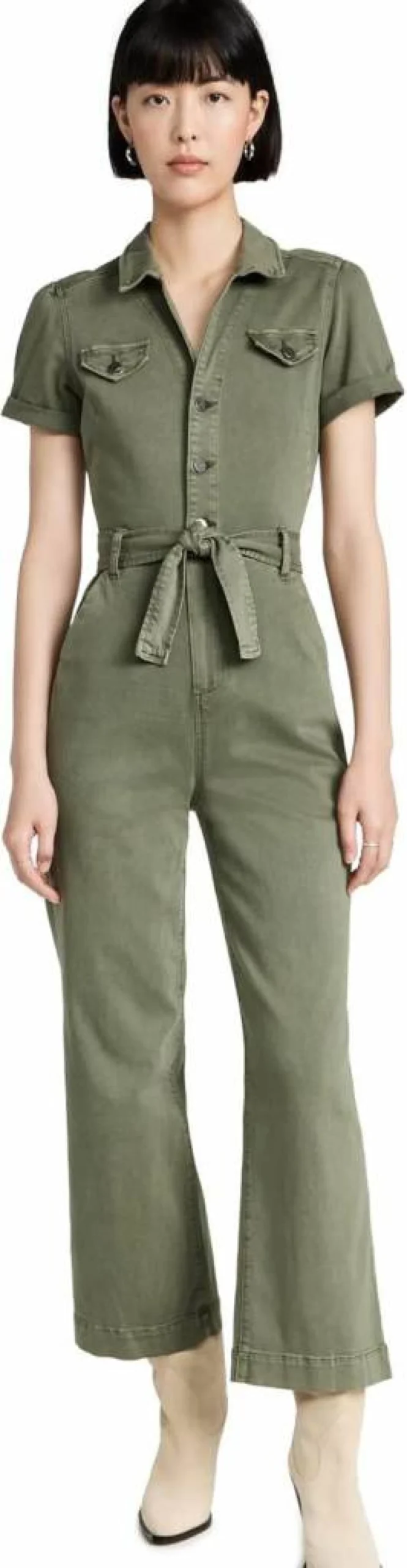 PAIGE Women's Anessa Short Sleeve Jumpsuit - Casual Summer Romper