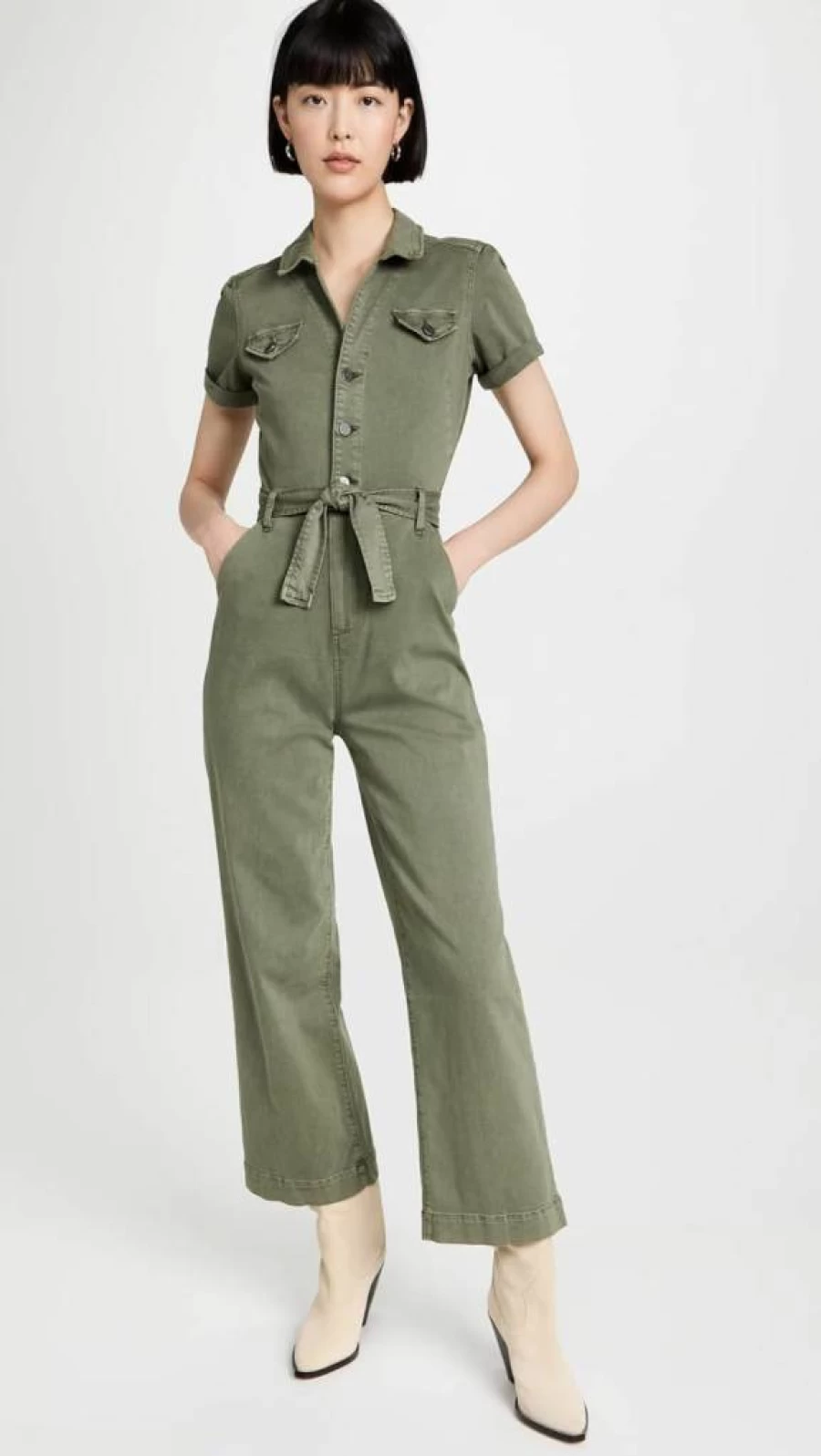 PAIGE Women's Anessa Short Sleeve Jumpsuit - Casual Summer Romper