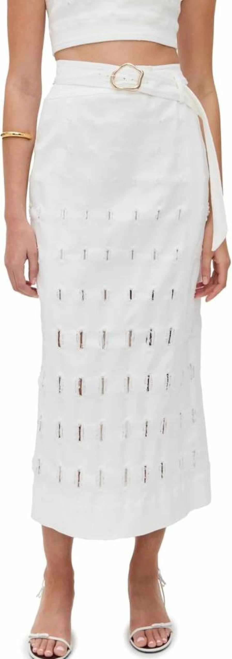 AMUR Women's Jay Textured Twill Midi Skirt - Elegant A-Line Mid-Length Skirt for Women