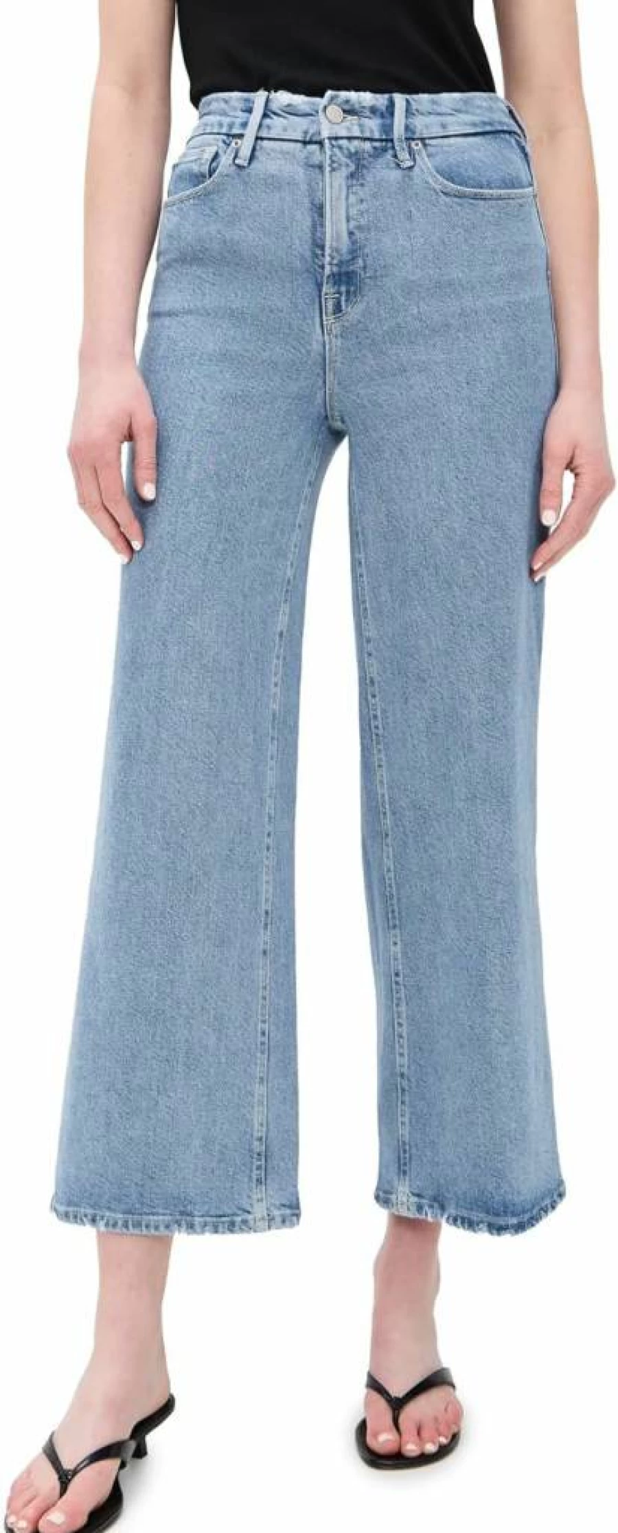 Good American Women's Soft Tech Skate Crop Jeans - Stretch Denim Comfort Fit