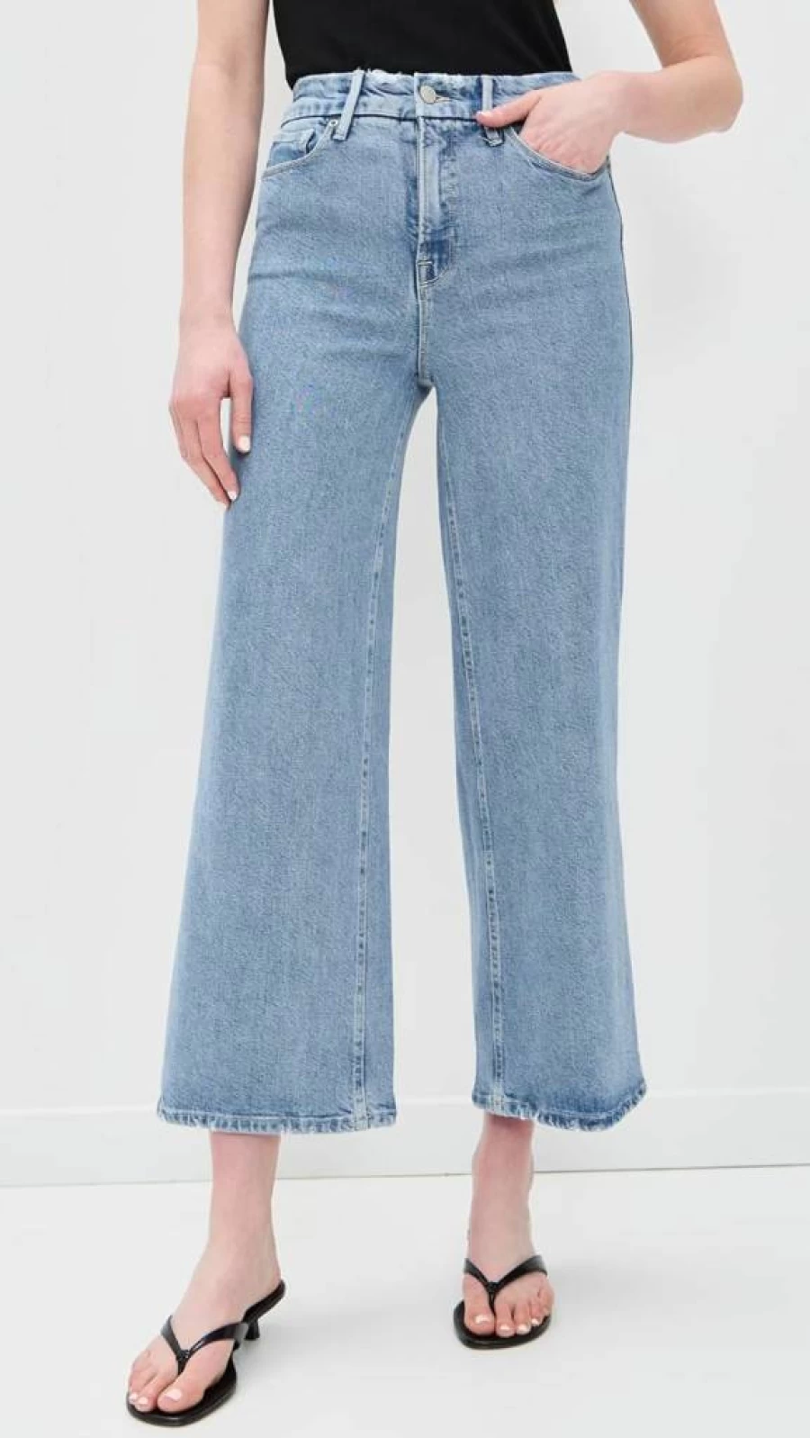 Good American Women's Soft Tech Skate Crop Jeans - Stretch Denim Comfort Fit