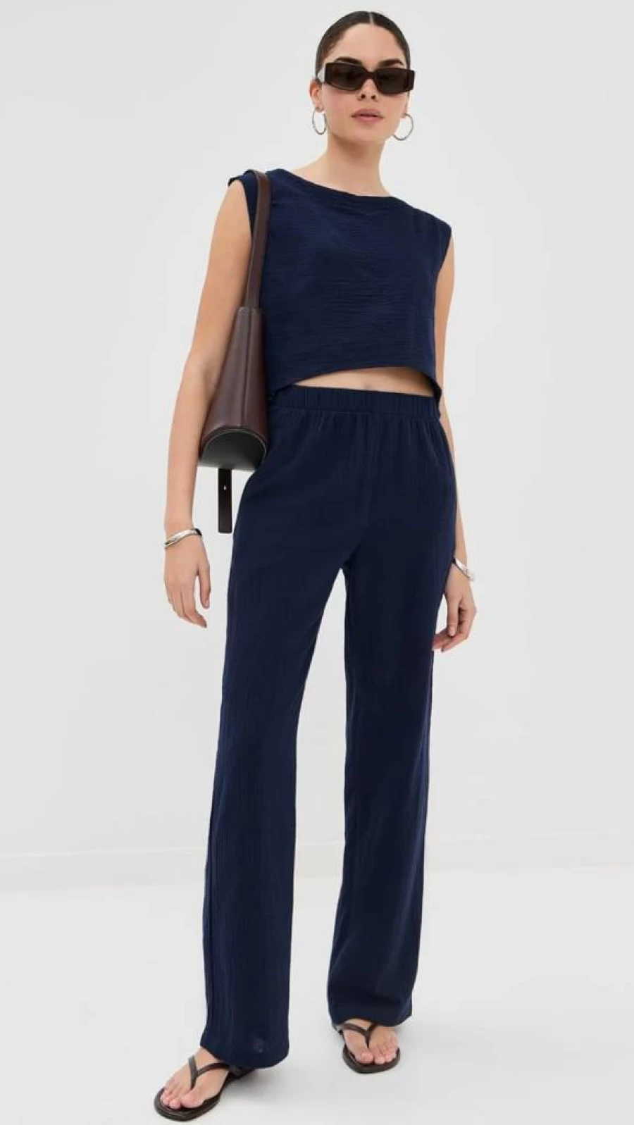 LE BOP Women's Odette High-Waisted Wide-Leg Pants - Comfortable & Stylish Trousers for Women