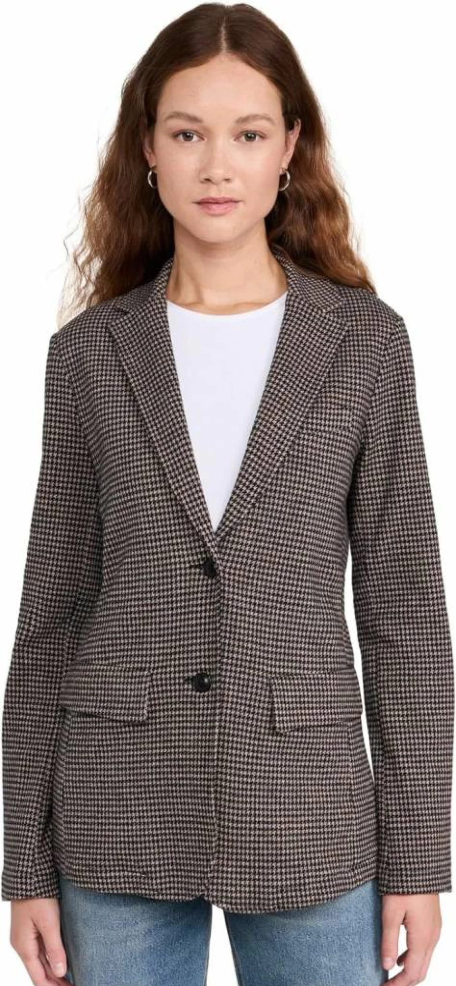 Faherty Women's Houndstooth Blazer - Stylish Inlet Pattern Jacket for Women